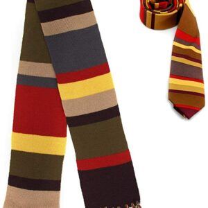 Doctor Who Fourth Doctor Knit Scarf And Necktie Bundle