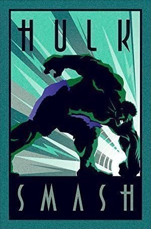 Marvel Hulk Art Deco Style Poster