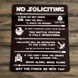 Star Wars Metal No Soliciting Sign