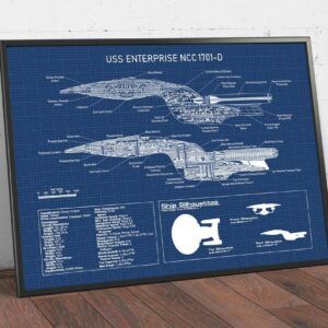 USS Enterprise NCC-1701-D Blueprint Poster