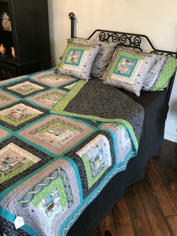 Chemistry Themed Log Cabin Quilt