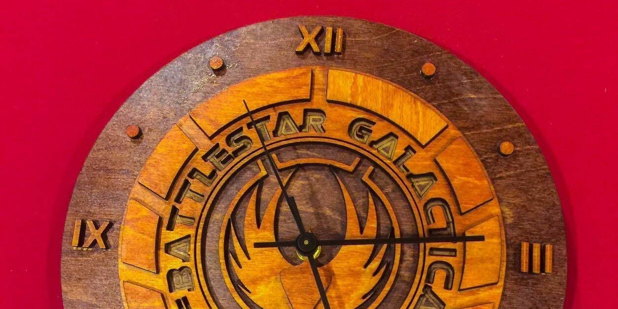 Battlestar Galactica Laser Etched Wood Clock - Do You Even Nerd?