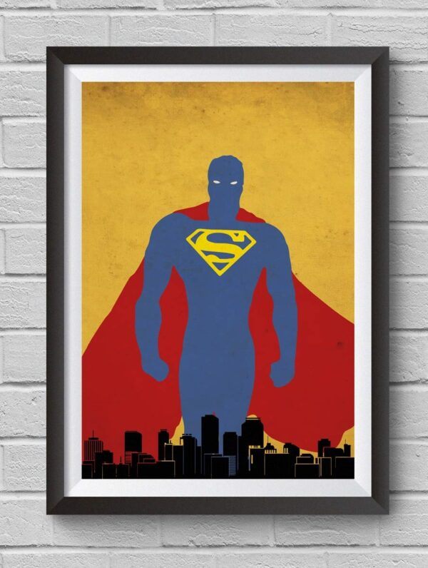 Gift Ideas For DC Comics Superman Minimalist Wall Art