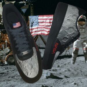 NASA Moon Surface Custom Nike Air Force 1 Sneakers