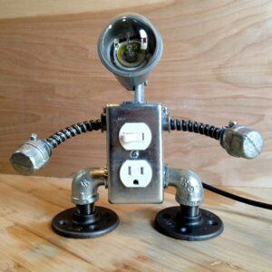 Handmade Rustic Robot Lamp