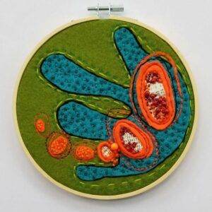 Biology Abstract Cellular Embroidery Hoop Art