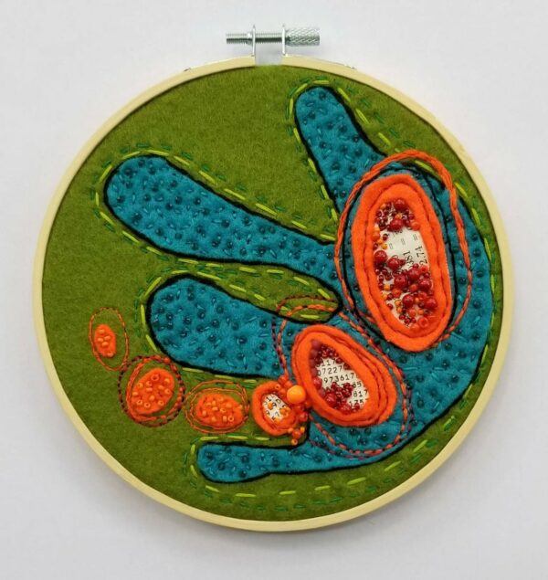 Biology Abstract Cellular Embroidery Hoop Art