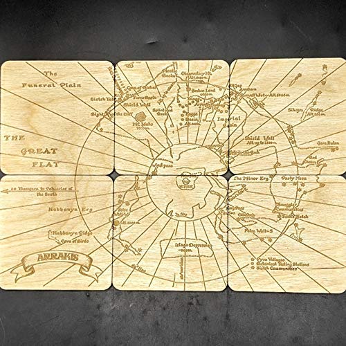 Dune Map Of Arrakis Engraved Coaster Set