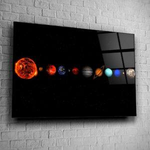 Astronomy Solar System Tempered Glass Wall Art