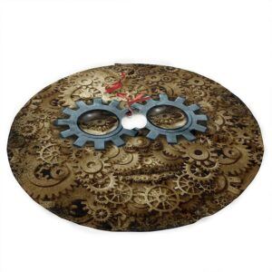 Steampunk Gears Christmas Tree Skirt