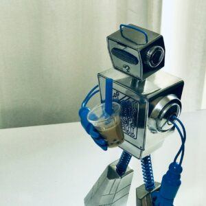 Boba Drinking Robot Figurine