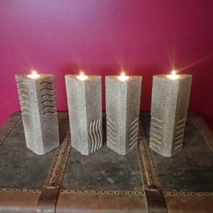 Fifth Element Stone Replica Candle Holders