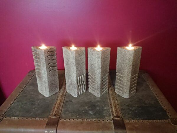 Fifth Element Stone Replica Candle Holders