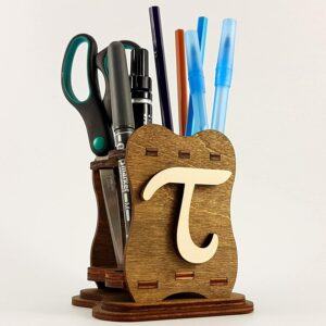 Math Greek Tau Wooden Pen Holder